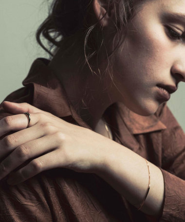 [レイヤード] K18YG バブル リング