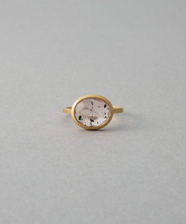 [デュー] K18YG ローズクォーツ リング