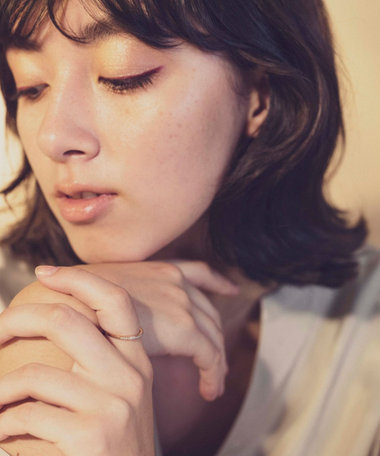 [レイヤード] K18YG ハーフエタニティ リング