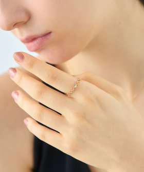 [レースライン] K18YG ダイヤモンド リング