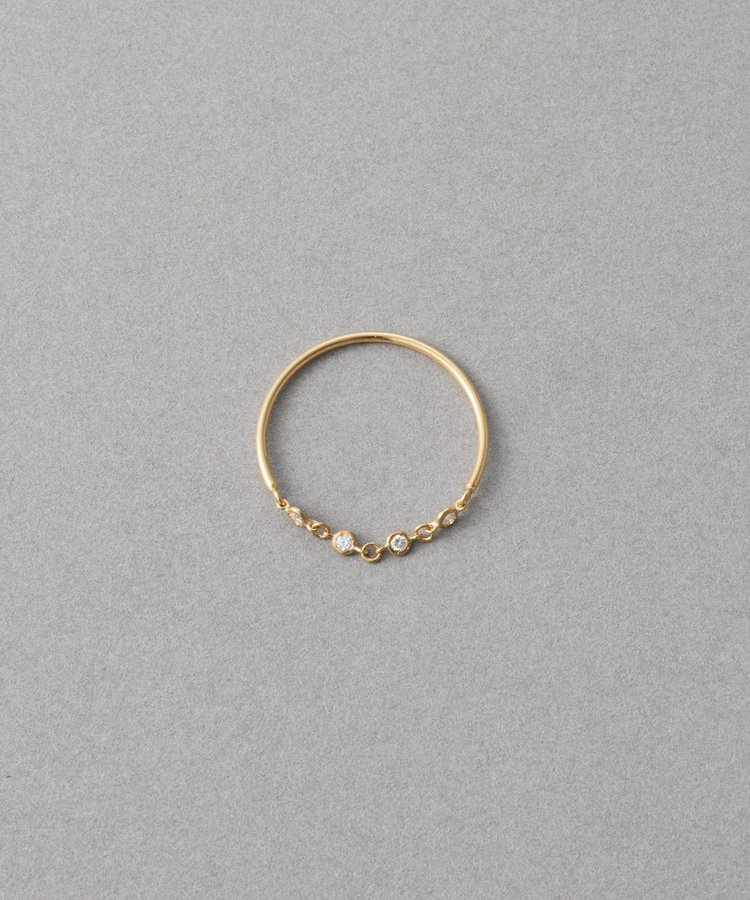 デュー] K18YG ダイヤモンド チェーンリング（230758） ｜ women