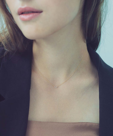 [レイヤード] K18YG ダイヤモンド ネックレス