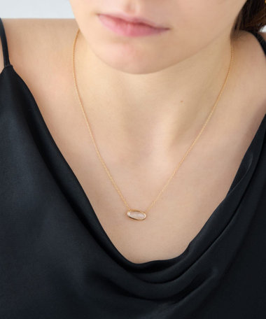 [デュー] K18YG クォーツ ネックレス