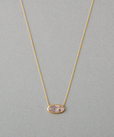 [デュー] K18YG ローズクォーツ ネックレス