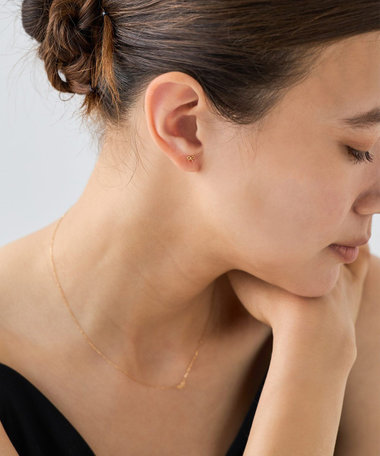 K18YG リボン ピアス