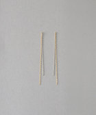 ete ☆ K18YG/PT850 ミラーカットチェーン ピアス シンプル K18YG/PT850 ミラーカットチェーン ピアス（ピアス（両耳用