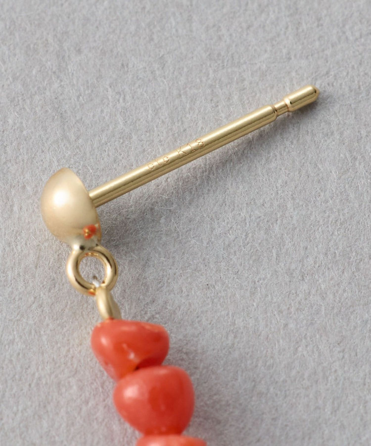 フォーチュン] K18YG ナチュラルストーン フープピアス /Dream（270920