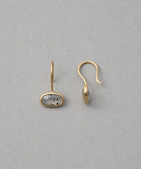 [デュー] K18YG ローズクォーツ ピアス