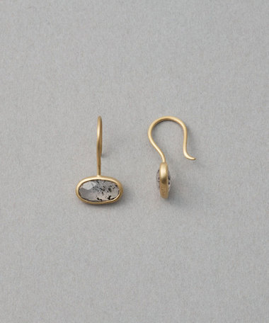 [デュー] K18YG ローズクォーツ ピアス