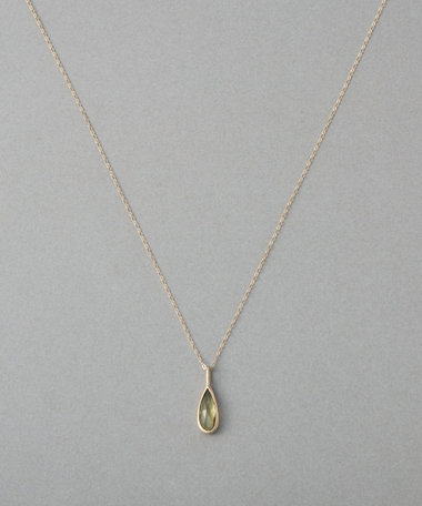 [デュー] K18RBG オリーブクォーツ ロングネックレス