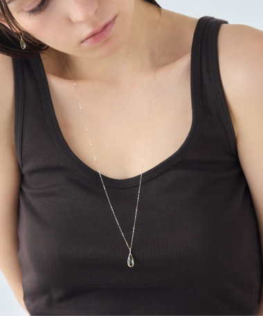 [デュー] K18RBG オリーブクォーツ ロングネックレス