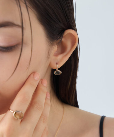 [デュー] K18RBG シャンパンクォーツ ピアス