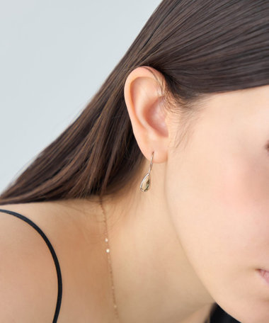 [デュー] K18RBG オリーブクォーツ ピアス