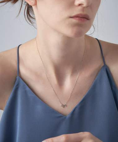 [レイヤー] PT900/850 ホワイトトパーズ ネックレス