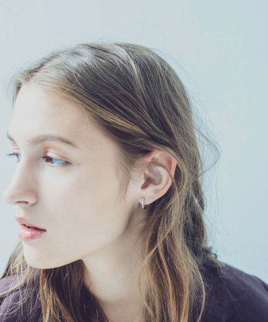 PT900 ダイヤモンド フープ ピアス