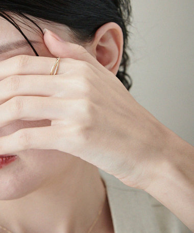 [レイヤード] K10YG クロス リング