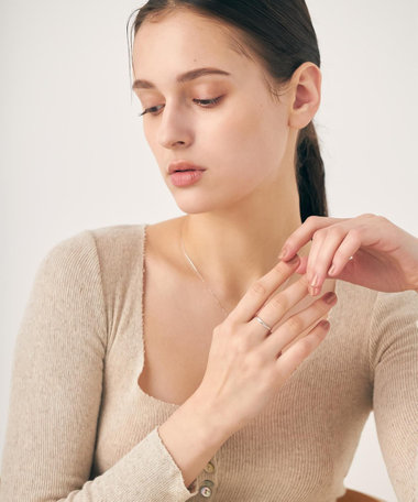 [レイヤード] K10WG コンケイブ リング