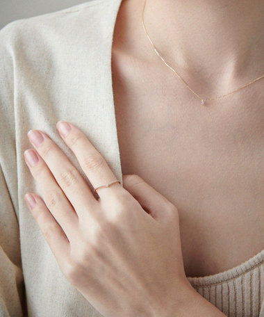 [レイヤード] K10YG ダイヤモンド リング