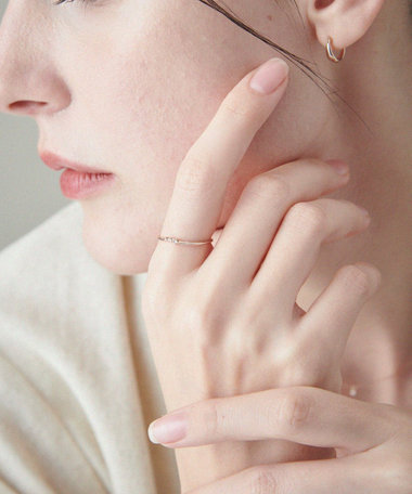 [レイヤード] K10MPG ブラウンダイヤモンド リング