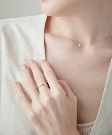 ［レイヤード］K10YG ダイヤモンド リング