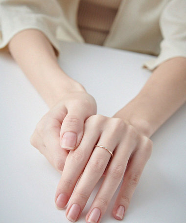 [レイヤード] K10YG ダイヤモンド リング