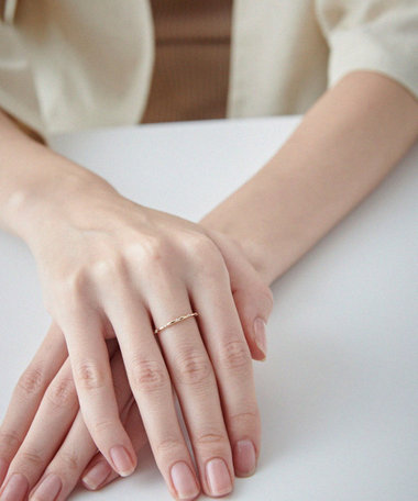 [レイヤード] K10YG ダイヤモンド リング