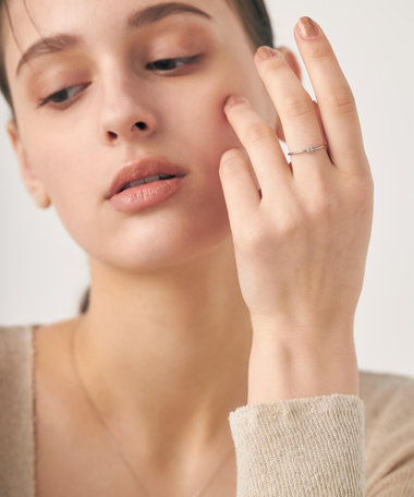 [レイヤード] K10WG ダイヤモンド リング