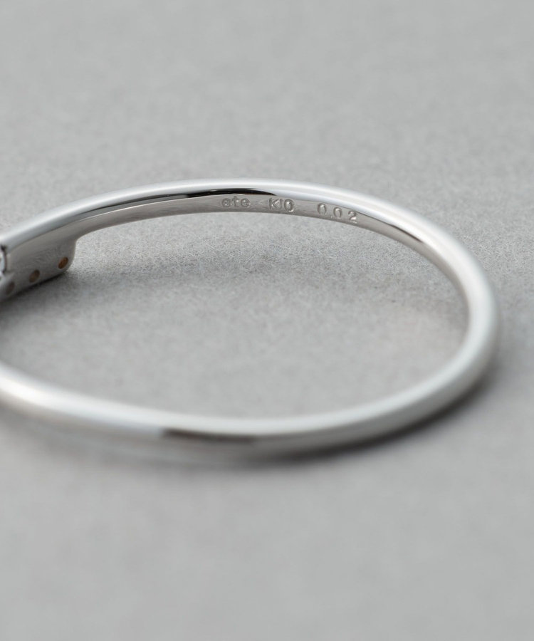 ※購入証明書付【ete/エテ】 K10WG ダイヤモンド リング　9号 ete ※購入証明書付 K10WG ダイヤモンド リング 9号 K10YG