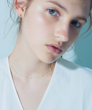 K10YG ライスパール ステーション ネックレス