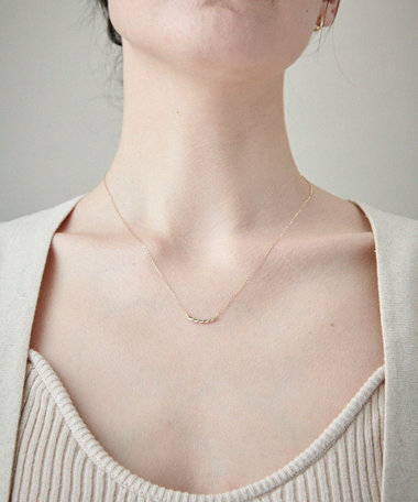 [レイヤード] K10YG ツイスト ネックレス