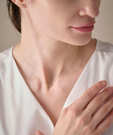 K10YG ダイヤモンド ホースシュー ネックレス