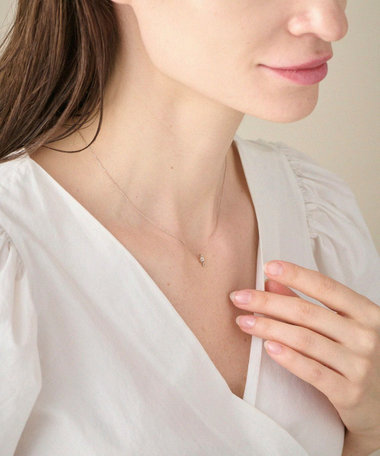 K10MPG ミストピンク ホワイトトパーズ/ブラウンダイヤモンド ネックレス