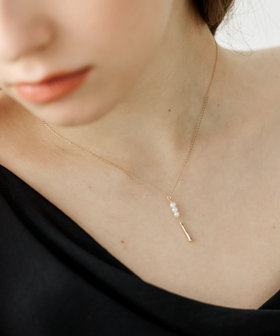 ete パール　ダイヤモンド　ネックレス　K10 YG エテ　レイヤード K10YG レイヤー パール／ダイヤモンド ネックレス | ete