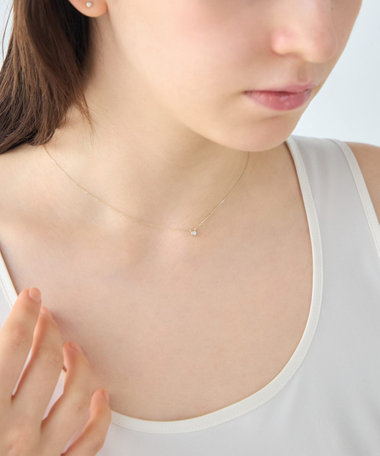 [アイシーヴェール] K10IGG ダイヤモンド ネックレス