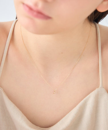 [レイヤード] K10YG クレセントムーン ネックレス