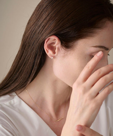 K10YG ダイヤモンド/パール ピアス