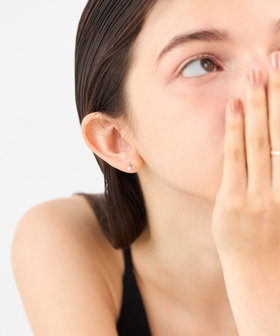 ete K10YG パールチェリーピアス　新品箱付き ete ピアス 「レイヤード」 K10YG パール チェリー レディース