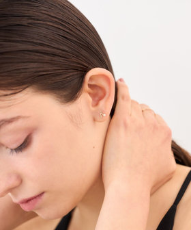 ete K10YG パールチェリーピアス　新品箱付き ete ピアス 「レイヤード」 K10YG パール チェリー レディース