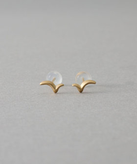 ete K10YG パールチェリーピアス　新品箱付き ete ピアス 「レイヤード」 K10YG パール チェリー レディース