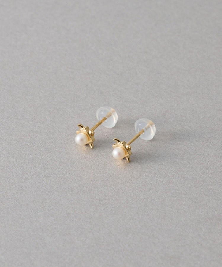 大人気!! ete [レイヤード] K10 YG パール サン ピアス レイヤード] K10YG パール サン ピアス（771569） ｜ women