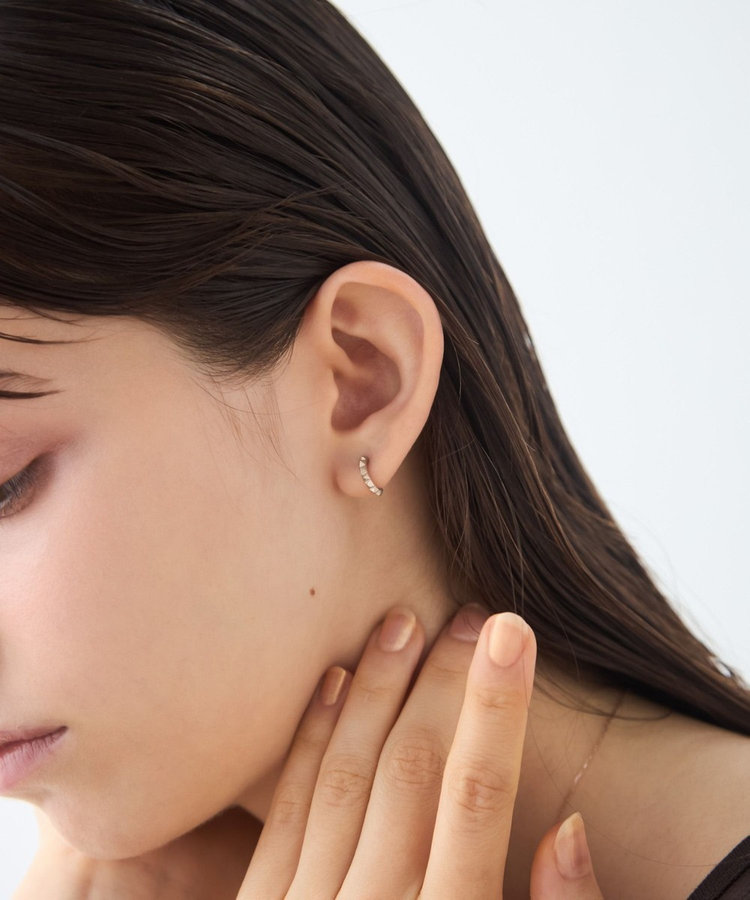 ◾️現行品◾️ 【ete】K18＆K10 MPG フープピアス ミストピンク ハンサムピンク] K10MPG スタッズ ピアス（771571） ｜ women