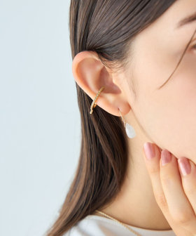 [スウィングドロップ] K10 ナチュラルストーン ピアス