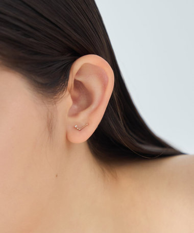 [ゾディアック] K10YG ダイヤモンド ピアス /おひつじ座