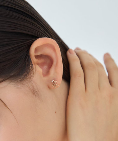 [ゾディアック] K10YG ダイヤモンド ピアス /ふたご座
