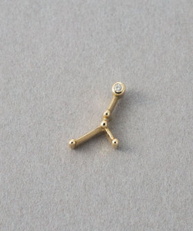 [ゾディアック] K10YG ダイヤモンド ピアス /かに座