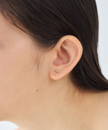 [ゾディアック] K10YG ダイヤモンド ピアス /しし座