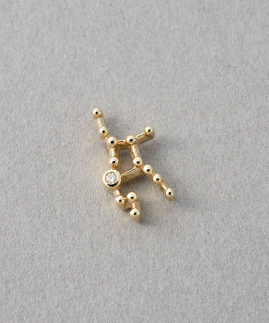 [ゾディアック] K10YG ダイヤモンド ピアス /おとめ座
