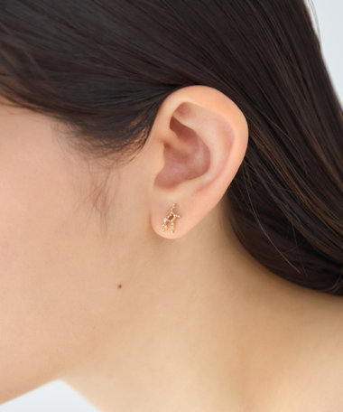 [ゾディアック] K10YG ダイヤモンド ピアス /おとめ座