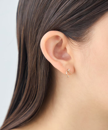 [ゾディアック] K10YG ダイヤモンド ピアス /てんびん座