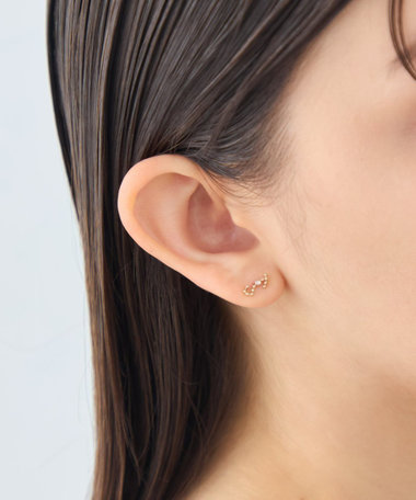 [ゾディアック] K10YG ダイヤモンド ピアス /さそり座